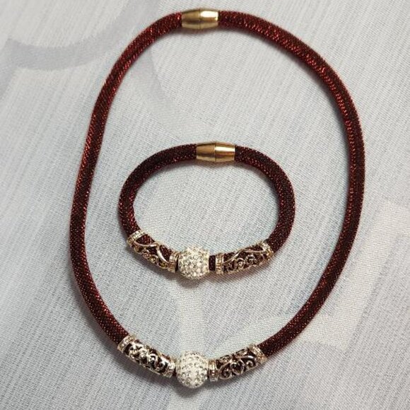 Jewelry - Shambella crystal disco ball stardust necklace and bracelet set